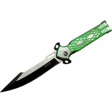 Belirtilmemiş Lanmark Y18C Yeşil Ince Kamp Çakı 20 cm - Manuel, Kemerlikli, Plastik Desenli Sap