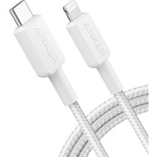 1001 322 Usb-C To Lightning Örgülü Kablo, 1.8 M, Beyaz - A81B6