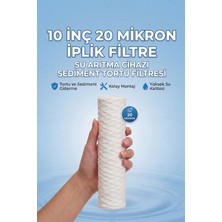 Kadim Kapital 10 Inç Iplik Filtre - Su Arıtma Cihazı Sediment ve Tortu Filtresi (5, 20, 25 Mikron Seçenekli)