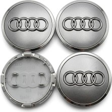 Camel Shop Audi A4-A5-A6-Q7 2016/2022 Jant Göbek Arması Takım (Oem Kalite) 8W0601170A 4M0601170 ((Koyu Gri)