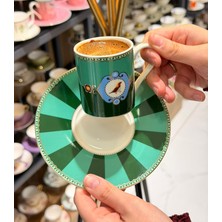 Roykıng 6'lı Porselen Green Bird Kahve Fincanı