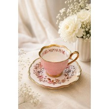 Roykıng 6 Kişilik Porselen Heritage Pembe Kahve Fincanı
