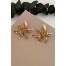 Nuva Atelier Flower Kahve Hasır Küpe