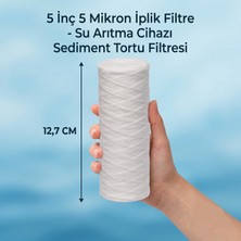 Kadim Kapital 5 Inç Iplik Filtre - Su Arıtma Cihazı Tortu ve Sediment Filtresi (5 / 20 / 25 Mikron)