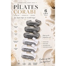Çorap Vitrini 6'lı Paket Kadın Kaydırmaz Tabanlı Pilates ve Yoga Çorabı Seti