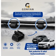 Günyan Store Ön Cam Yıkama Hortumu Klipsi Silecek Koluna Sıkıştırma- Peugeot 3008 & 5008 , C5 Aircross Ds7 Uyumlu (6’lı Set)
