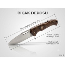 Bıçak Deposu Spargapises Cepli Çakı Ahşap Kabza Avcı Kamp Bushcraft Bıçak 17 cm