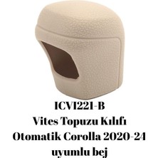 Freshstart Toyota Corolla 2020 - 2024 Uyumlu Otomatik Silikon Vites Topuzu Kılıfı Bej Fs