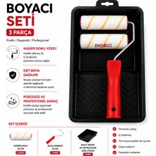 Ehobici 3 Parça Boyacı Seti Saten Rulo Parmak Rulo