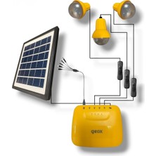 YeniTech Solar Panelli 3 Ampullü Kamp Lambası Pilli Uzayabilen LED Aydınlatma Seti Karavan Bahçe Balkon Çadır