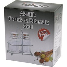 Ulu Pazarlama Tuzluk 2pcs Krom Kapak Akrilik Tuzluk Biberlik Baharatlık Metal Standlı Kare Bombeli