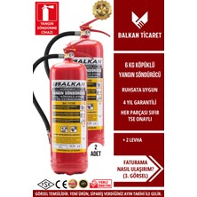 Balkan Ticaret Iş Yeri Yangın Söndürme Cihazı 6kg Köpüklü 2 Adet Levha Tse Hyb Ce Belgeli Ruhsata Uygun