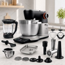 Bosch 1800 W Akıllı Standlı Mikser, 6 L, Tft Ekran, 15 Program - 6 L Ana Hazne + 5,3 L Ikinci Hazne + Hamur Kancası + Çırpıcı + Karıştırıcı + Içli Köfte  ve Sucuk Aparatı