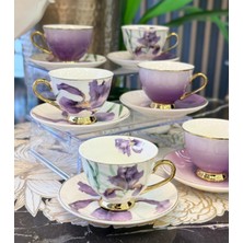 Paçi 6'lı Porselen Purple Lavander Kahve Fincanı