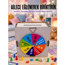 Şans Çarklı Para Biriktirme Kutusu Eğlenceli Tasarruf Challenge Ahşap Hedef Kumbarası Nemere