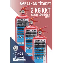 Balkan Ticaret Yangın Söndürme Tüpü 2 kg 3 Adet Ruhsata Uygun 4 Yıllık Tse Hyb Ce Belgeli Kkt Abc