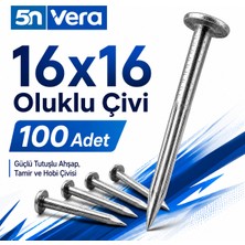 5n Vera 16X16 Oluklu Çivi 100 Adet | Güçlü Tutuşlu Ahşap, Tamir ve Hobi Çivisi