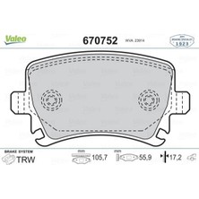 Valeo Dpmix-Hb Arka Balata Passat-Cc-Caddy-Golf5-Golf6-Jetta-A3-A6-Leon-Octia-Superb 04 GDB1622