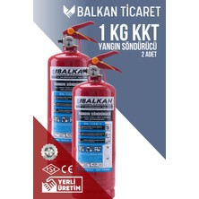 Balkan Ticaret Tozlu Yangın Tüpü 1kg 2 Adet Ruhsata Uygun 4 Yıllık Tse Hyb Ce Belgeli Kkt Abc