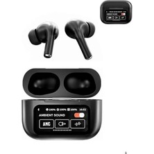 AKM Yeni Nesil Anc Özellikli Çağrı Cevaplayan Dokunmatik Ekranlı Bluetooth Kulaklık Siyah Yeni Nesil
