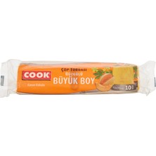 1001 Ekonomik Büzgülü Kokulu Çöp Torbası, Büyük Boy (Kavun) 65 x 70 cm (1 x 10 Adet)