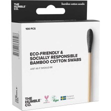 1001 Brush Cotton Swabs - Black, Bambu Kulak Çubuğu Siyah, Çevre Dostu Pamuklu Kulak Çubukları, Plas