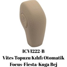Freshstart Ford Focus Uyumlu Otomatik Silikon Vites Topuzu Kılıfı Bej Fs