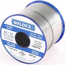 Belirtilmemiş Soldex 63-37, 500 gr 3 mm - Pastasız Vitray Lehim Teli, Sn:63 - Pb:37