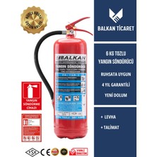 Balkan Ticaret 6 kg Tozlu Yangın Tüpü - Yüksek Performanslı, Uzun Ömürlü ve Ergonomik Tasarım