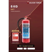 Balkan Ticaret Yangın Söndürme Tüpü 6 kg Tozlu Kkt Abc Talimat Tse Hyb Ce Belgeli