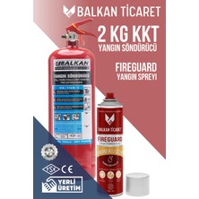 Balkan Ticaret Araç Yangın Söndürücü 2kg Fireguard Yangın Spreyi Ruhsata Uygun 4 Yıllık Tse Hyb Ce Belgeli Kkt Abc
