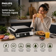 Philips 5000 Serisi, 2200W, Izgara ve Tost Makinesi, Izgara Için Tam Açılır, HD6301/90
