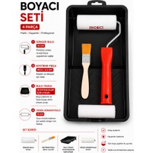 Ehobici Boyacı Seti Sünger Rulo Fırça Seti +1 Yedek Sünger Başlık + Kestirme Fırça No:3