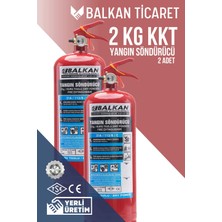 Balkan Ticaret Tozlu Yangın Söndürücü 2kg 2 Adet Ruhsata Uygun 4 Yıllık Tse Hyb Ce Belgeli Kkt Abc