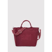 Mavi Mavi Logo Nakışlı Bordo Omuz Çantası 1914358-70404