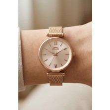 Slazenger Rosegold Kadın Kol Saati | 31 mm Yuvarlak Kasa, Hasır Kordon, Rosegold Kadran