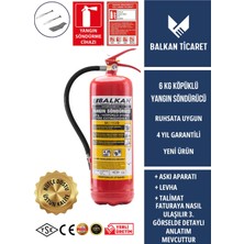 Balkan Ticaret Garaj Yangın Tüpü 6kg Köpüklü Levha Tse Hyb Ce Belgeli Ruhsata Uygun