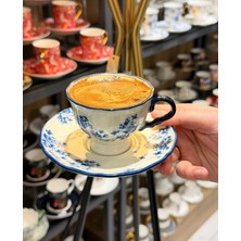 On Dekor 6 Kişilik Porselen Vintage Garden Kahve Fincanı