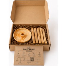 HYGE Palo Santo Mini Tütsü Seti, Seramik Tütsülük ve 5 Adet Doğal Palo Santo, Hediyeli