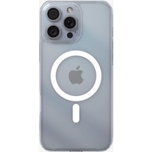 1001 iPhone 16 Pro ile Uyumlu Magsafe Kılıf Crystal Flex Mag Fit Sararmaya Dayanıklı Ince Şeffaf Kap