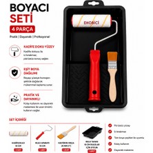 Ehobici 4 Parça Boyacı Seti Saten Rulo Parmak Rulo