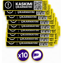 MEO Teknoloji 10'lu Paket Qr Kodlu Kask Acil Durum Bilgileri Etiketi