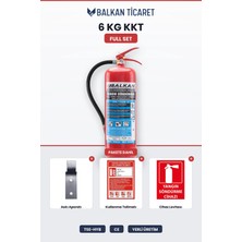 Balkan Ticaret 6 kg Yangın Söndürme Cihazı Tozlu Kkt Abc Askı Aparatı Levha Talimat Tse Hyb Ce Belgeli