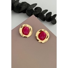 Nuva Atelier Zovira Fuşya Küpe