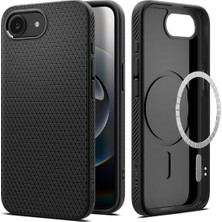 1001 iPhone 17E / 16E ile Uyumlu Kılıf Liquid Air Mag Fit Kaymaz Dokulu Yüzey Siyah Kapak - ACS09151 (