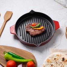 Belirtilmemiş Aryıldız Duo Cast Bombe Grill Tava Kırmızı 30 cm