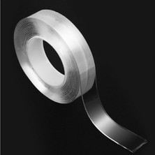 AvantajAl Akrilik Çift Taraflı Şeffaf Sihirli Silikon Bant 18 mm x 1 mt Silikonize Montaj Bandı