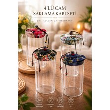 Makri Home 4’lü Cam Kavanoz Saklama Kabı Seti, 800 Ml, Çap:8 Cm, H:21 Cm, Şık, Kullanışlı ve Dekoratif