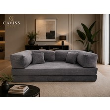 Caviss Home Cavıss Home Nova Lounge Modüler Yer Koltuğu | Fitilli Kumaş | Yüksek Yoğunluklu Sünger | Geniş Oturum | Modern Tasarım