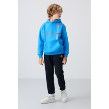 Tommy Life Lacivert Pamuklu Kalın İçi Tüylü Yumuşak Dokulu Standart Fit Baskılı Erkek Çocuk Eşofman Alt - 11225